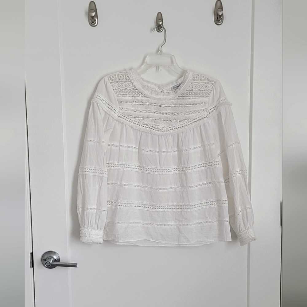 VICI Collection Cotton Eyelet Top | White